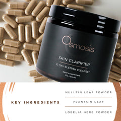 Osmosis Skin Clarifier label detail showing all-natural ingredients.