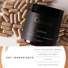 OSMOSIS Elevate capsules closeup small capsules designed for metabolism support
