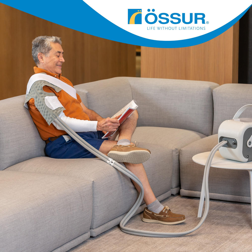 Ossur portable reservoir showcases a compact design for easy at-home use.