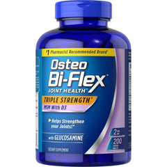 Osteo Bi Flex bottle with glucosamine tablets for daily joint support