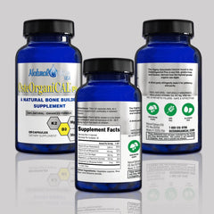 Osteorganical Plus bottle label showing magnesium glycinate and manganese for balanced minerals