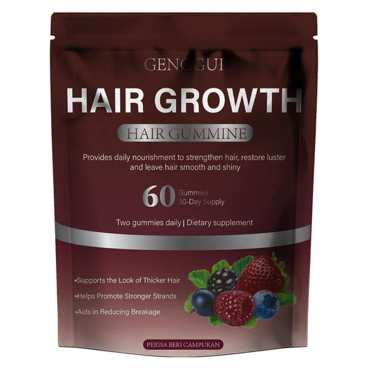 OUHENGTEK Hair Growth Gummies bottle front for daily beauty support, easy chew.