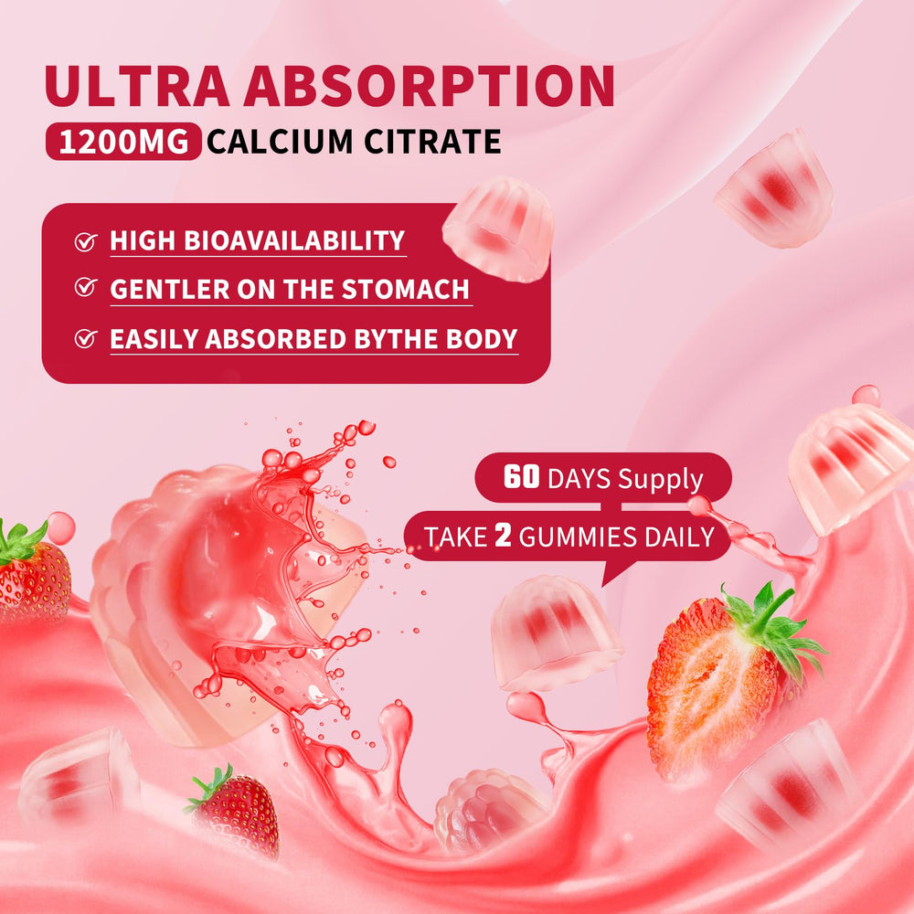OUTELANDE calcium gummies with D3 and K2 promoting balanced mineral absorption
