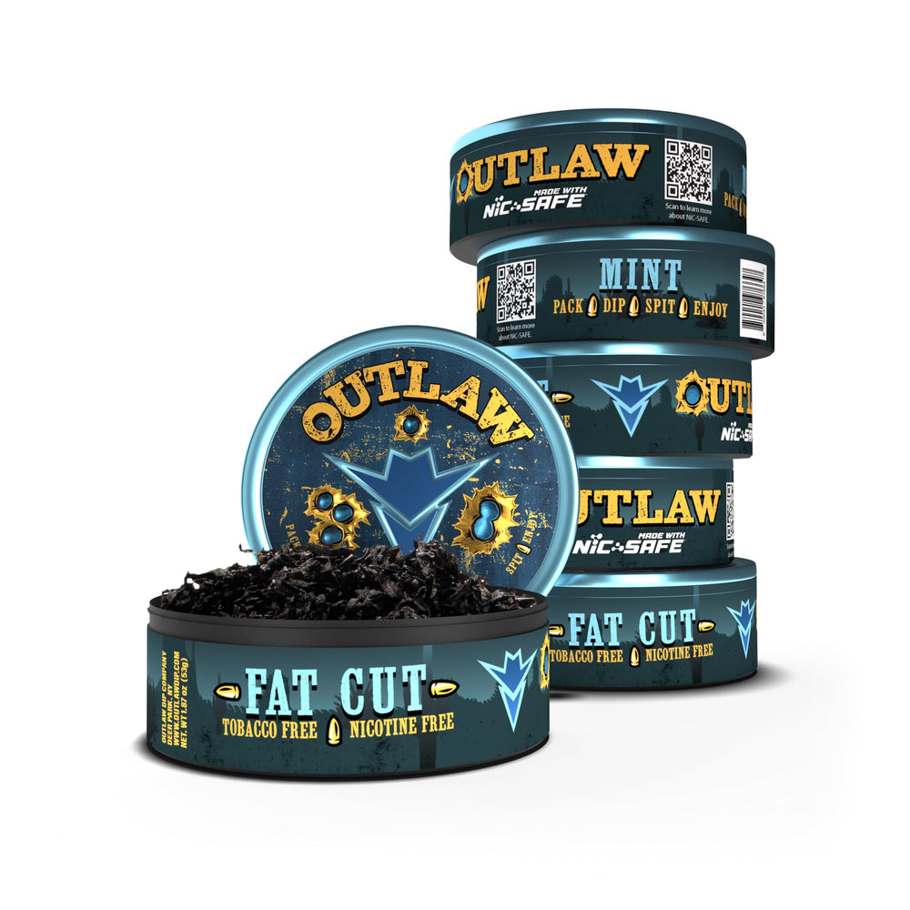 Outlaw Mint Fat Cut pack-6 highlights on-the-go convenience and mint flavor.