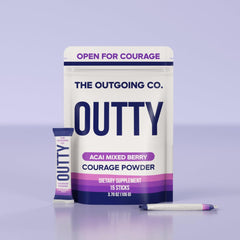 The Outgoing Co. OUTTY stick dissolving in water to boost social energy.