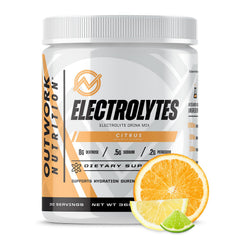 Outwork Nutrition Electrolytes Powder tub ready for workout hydration and endurance