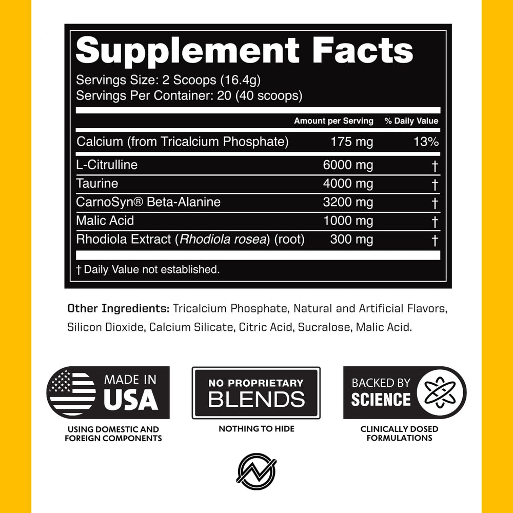 Outwork Nutrition non-stim pre-workout Piña Colada glass suggesting tasty, sustained focus.