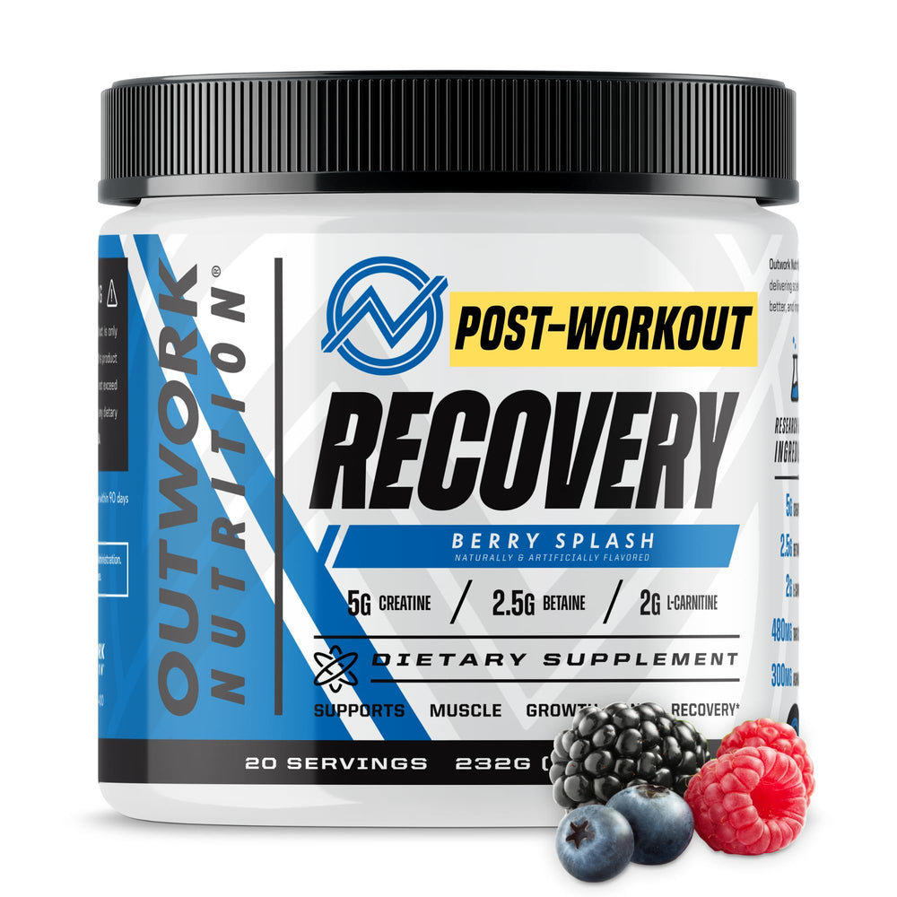 Outwork Nutrition post workout recovery bottle pour showing convenient post training refreshment