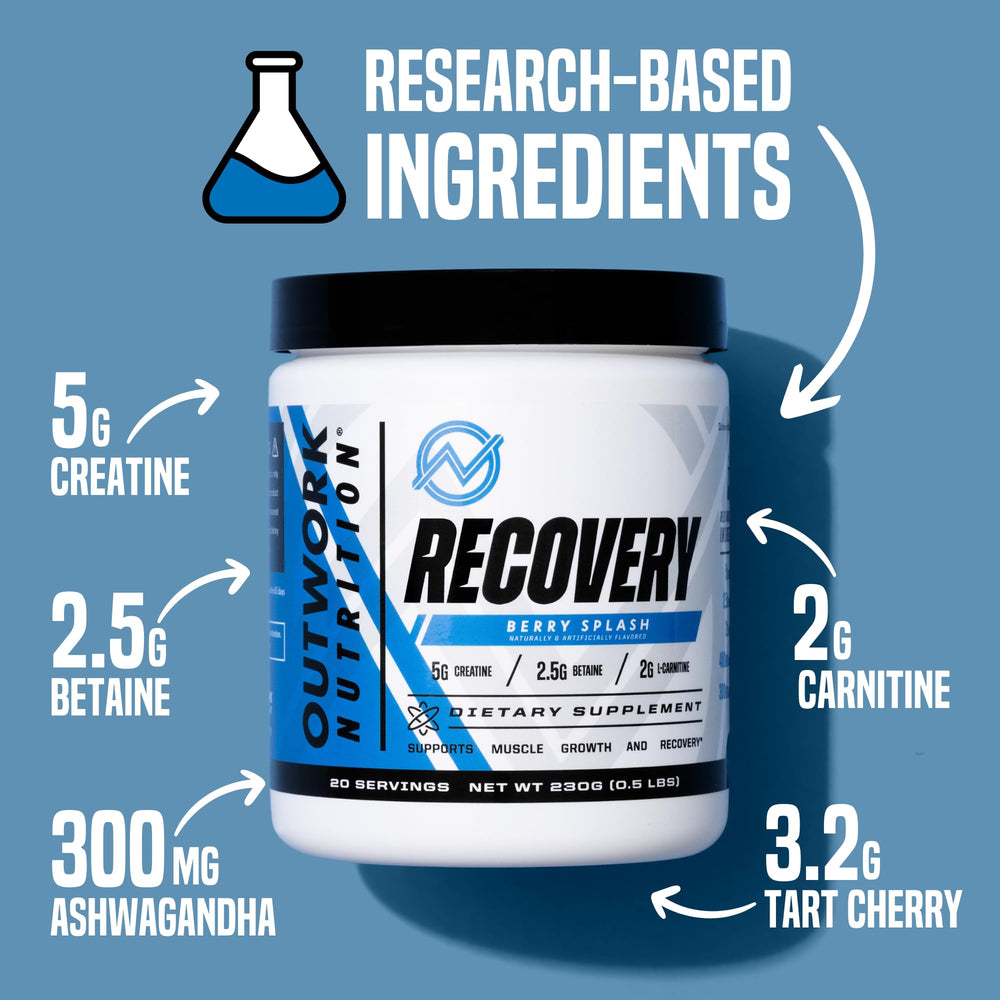 Outwork Nutrition post workout recovery scoop demonstrates simple dosing for steady muscle support