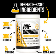 Outwork Nutrition preworkout scoop ready for measurement.