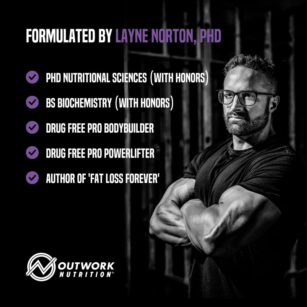 Outwork Nutrition Sleep Aid with glass of water conveys simple bedtime use.