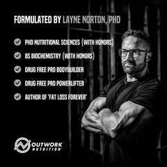 Outwork Nutrition Unflavored powder mixes easily into shakes and beverages.
