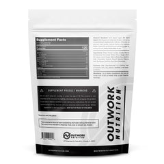 Outwork Nutrition whey isolate jar on a gym bench ready to use