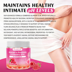 OUYIYUA probiotic gummies depict balanced gut flora with supportive imagery
