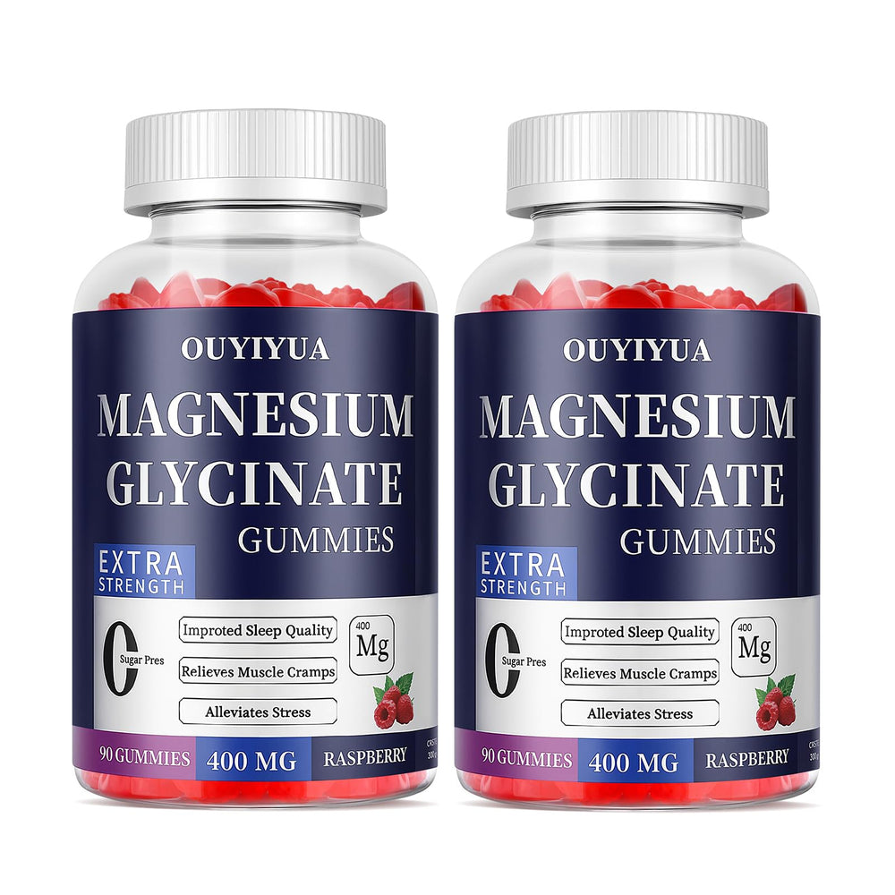 OUYIYUA magnesium glycinate gummies bottle for relaxing evenings and sleep support