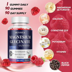 OUYIYUA magnesium glycinate gummies with CoQ10 for digestion-friendly support