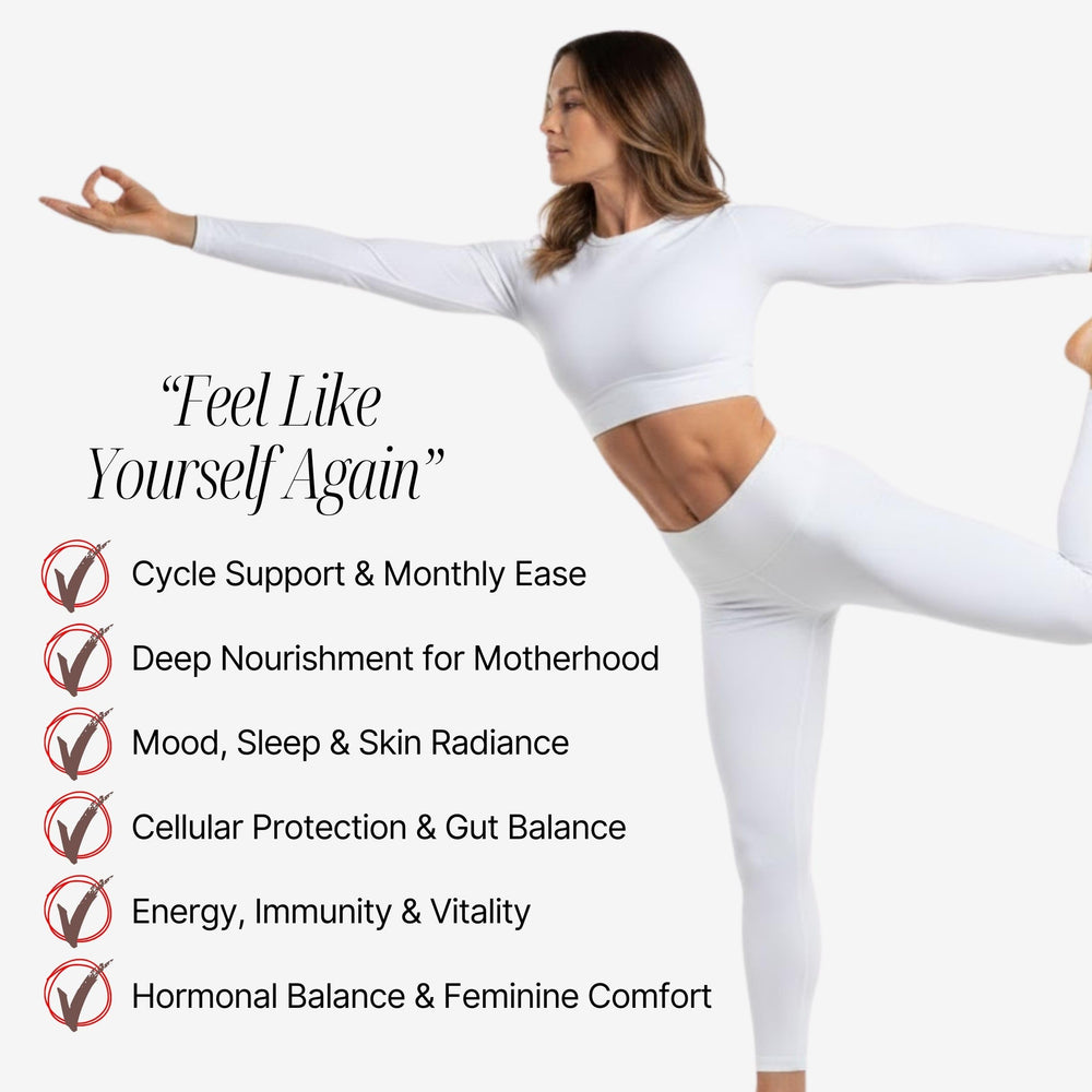 Close-up of OVA Flame organ capsules highlighting a nutrient-dense formula for women.