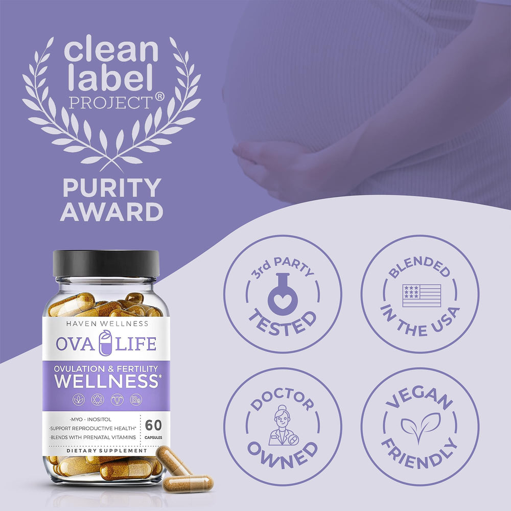 Ovalife conception support bottle assisting planning for pregnancy.