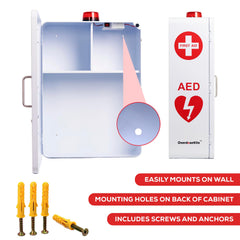 Wall mounting hardware included with OVERDOSE KITS cabinet for easy setup