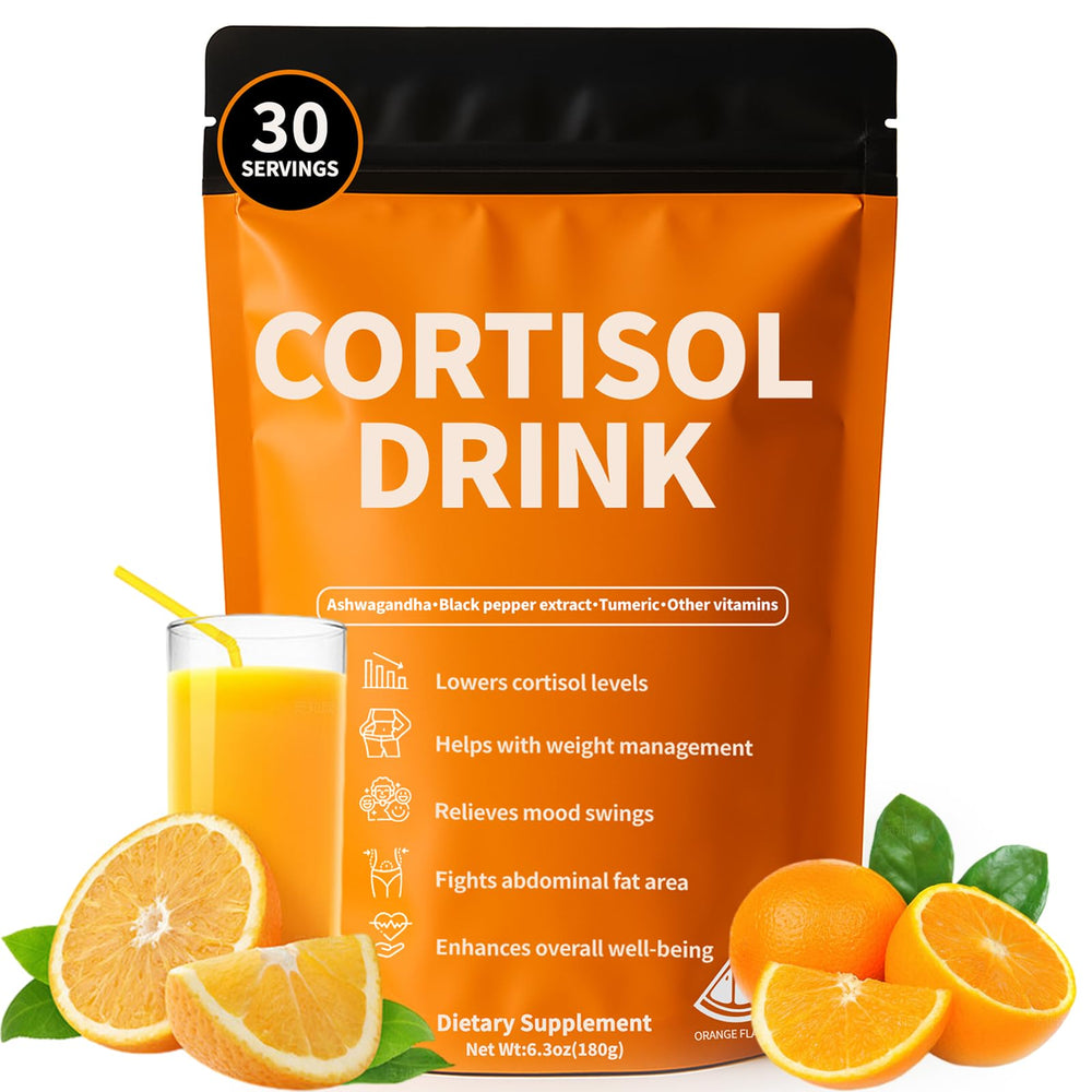 oviaapo Cortisol Drink Powder bottle for daily stress relief and relaxation.