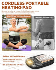 OVIMAZ red light therapy belt battery pack shows long cordless runtime for travel.
