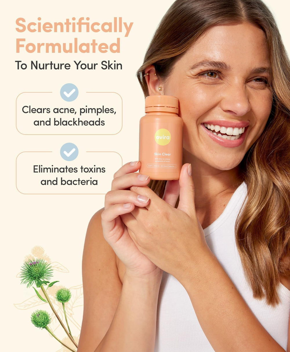 Ovira Skin Clear packaging shows clean design and clear benefits