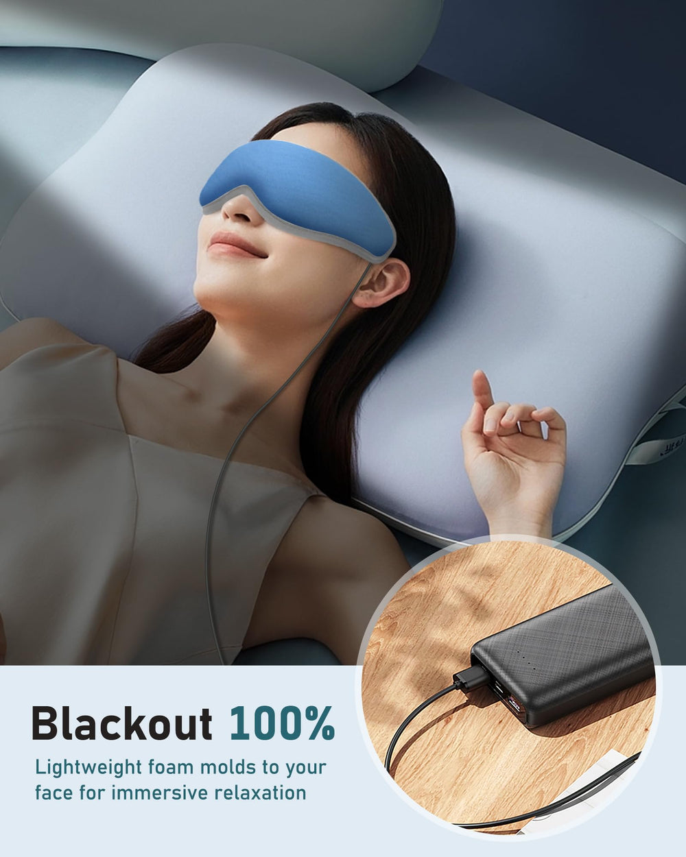 OVVGO heated eye mask 3D contour providing full eye area coverage