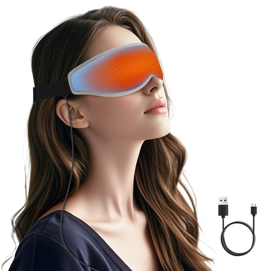 OVVGO heated eye mask front view illustrating full coverage and comfort