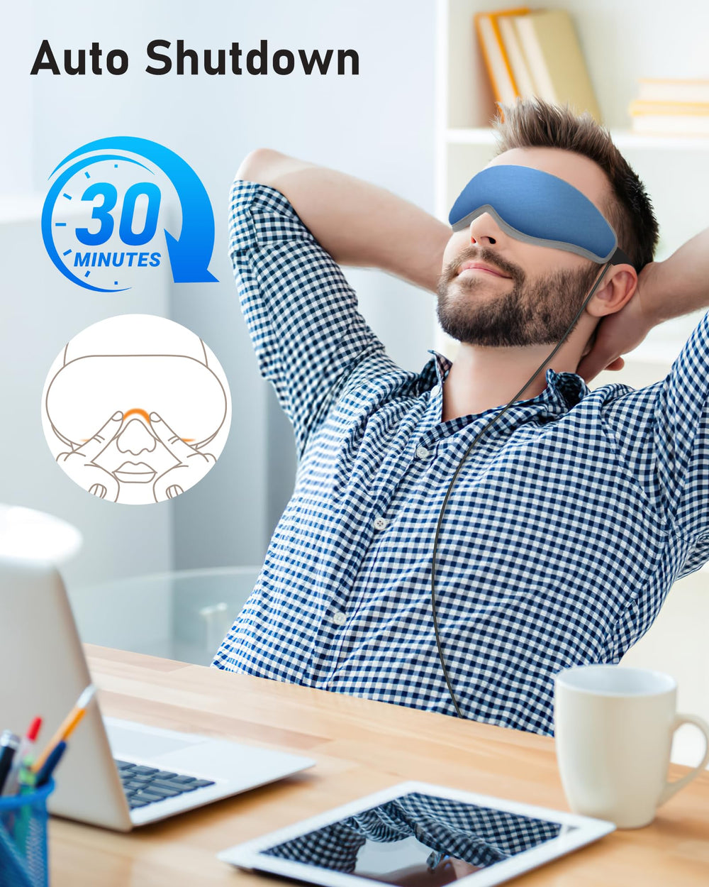 OVVGO heated eye mask with USB charging port for on-the-go use