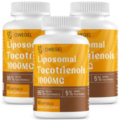 Owegel liposomal tocotrienols bottle front for high-potency daily vitamin E.