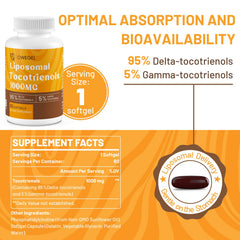 owegel tocotrienols bottle back label showing 1000 mg delta gamma tocotrienol blend and usage directions