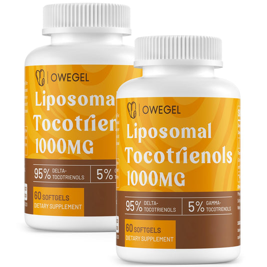 owegel tocotrienols bottle front view highlighting liposomal vitamin E for daily antioxidant support