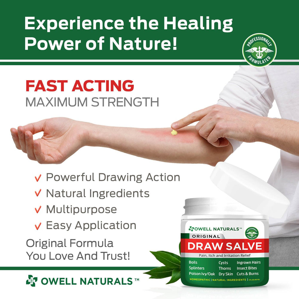 Applying Drawing Salve on a fingertip demonstrates fast-absorbing moisture.