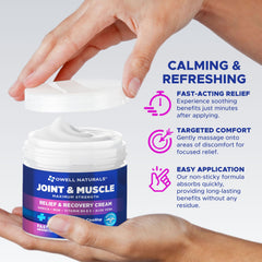 OWELL Naturals Joint Cream applied to a knee for targeted support