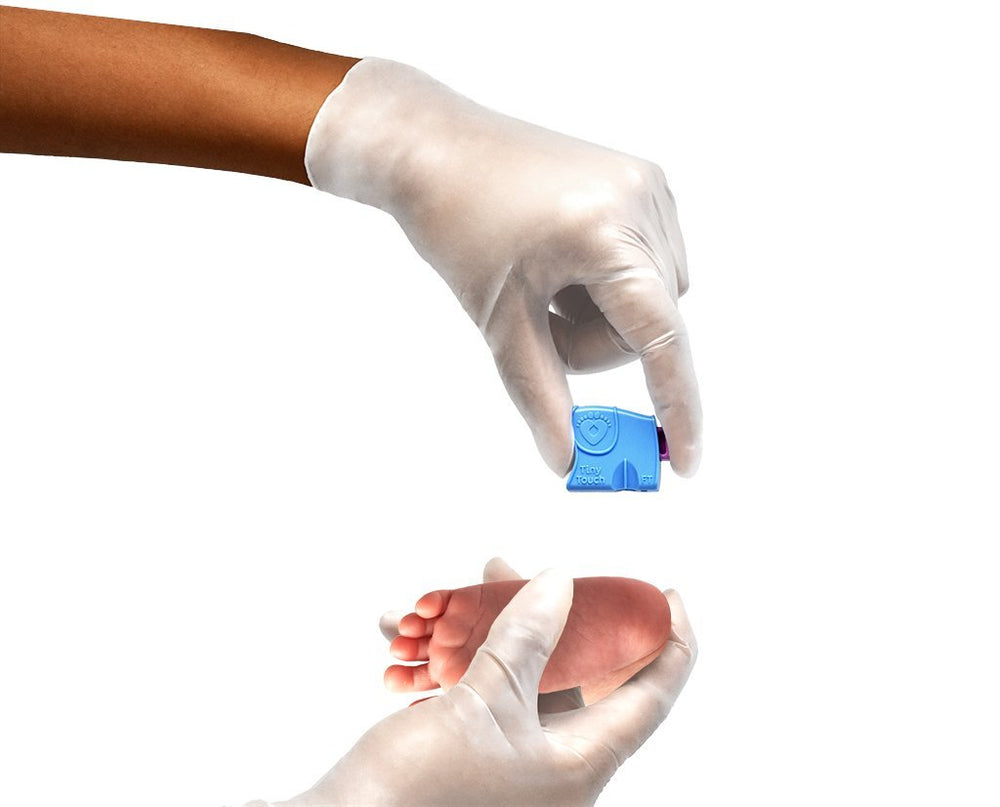 Owen Mumford TinyTouch ergonomic grip for confident one-handed use.