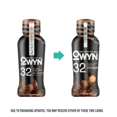 OWYN Pro Elite vanilla shake bottle for post-workout recovery.