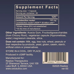 Oxiceutics MyReuteri LRDR capsules ready for everyday probiotic supplementation.