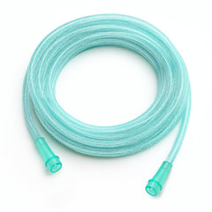 OXISURETECH oxygen tubing 50ft, coiled for extended mobility and steady airflow.