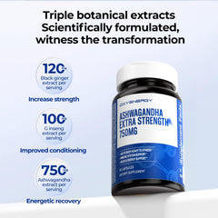 OxyEnergy Ashwagandha capsules being poured for easy daily intake