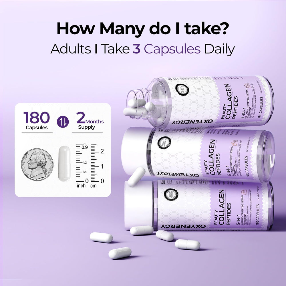 OxyEnergy collagen pills daily use scene showing simple routine.