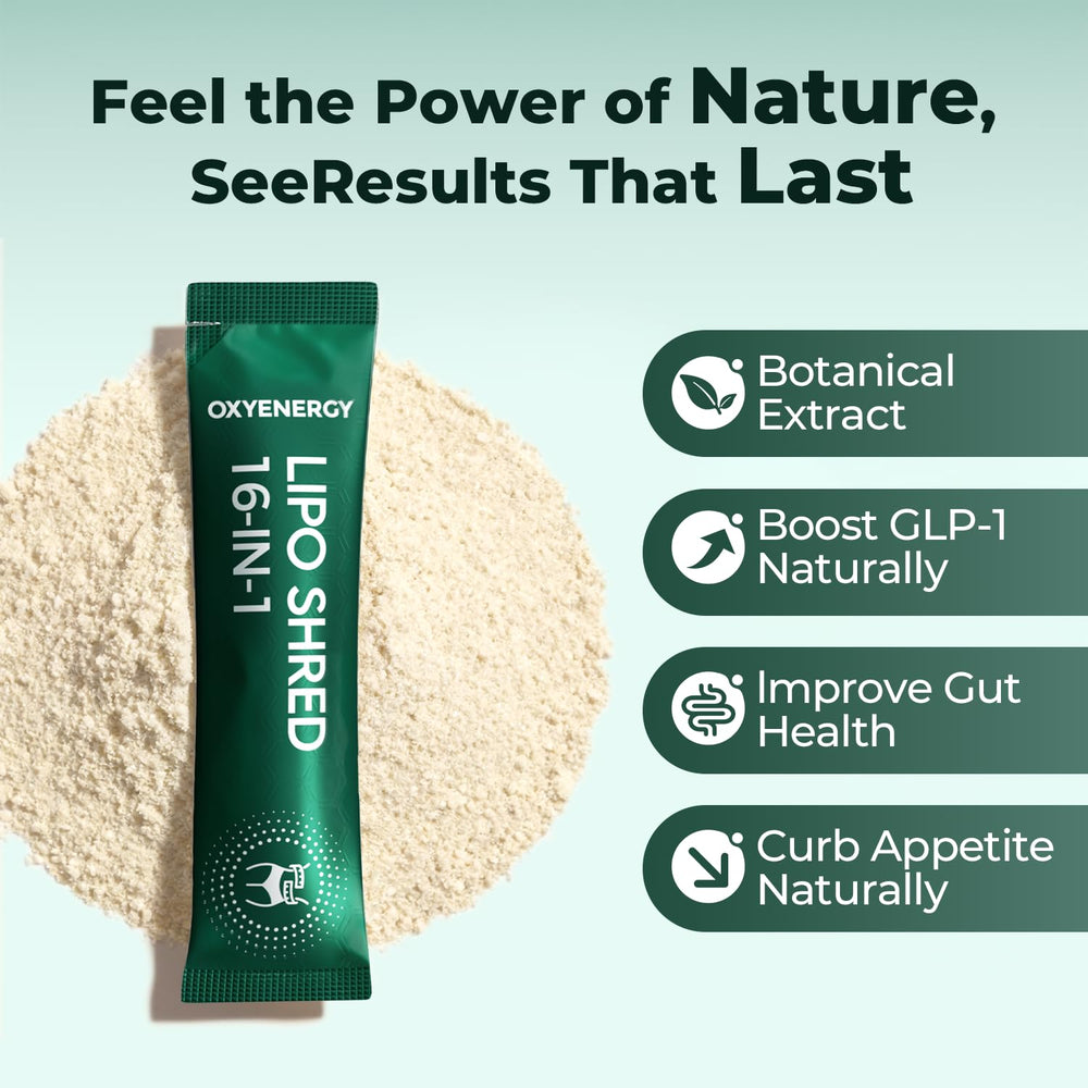 OxyEnergy LIPO Slash gut-fiber blend image, showing inulin, flaxseed and konjac.