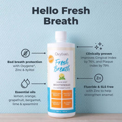 Oxyfresh Lemon Mint pour-spout close-up for easy, mess-free dosing.