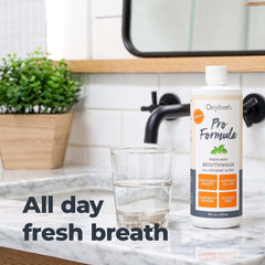 Oxyfresh Pro Formula Fresh Mint Mouthwash measuring cup image.