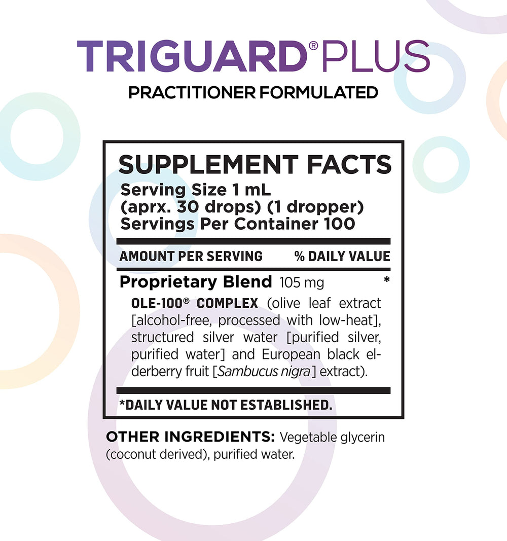 Oxygen Nutrition Triguard Plus label close-up with ingredients.