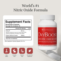 OxyNaturals OxyBoost capsules close-up emphasizing easy intake and energy support.