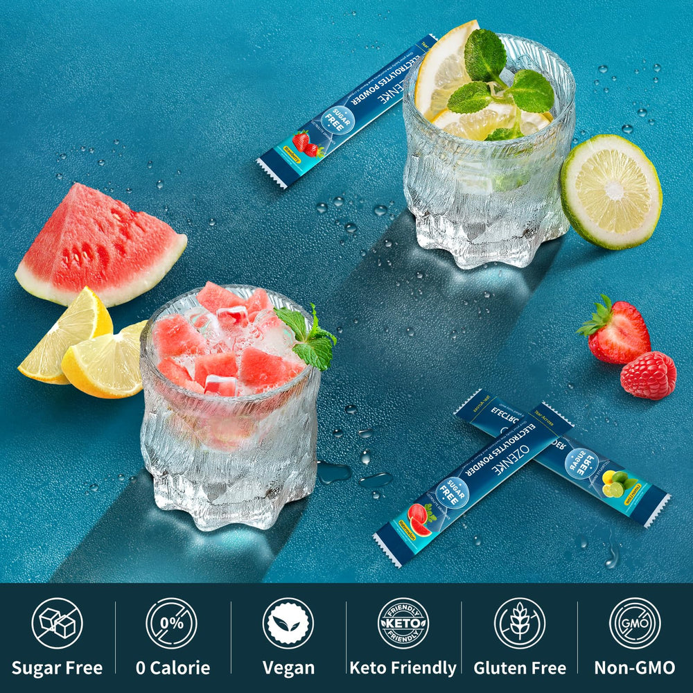 OZENKE peach electrolyte sticks provide tasty hydration during workouts.