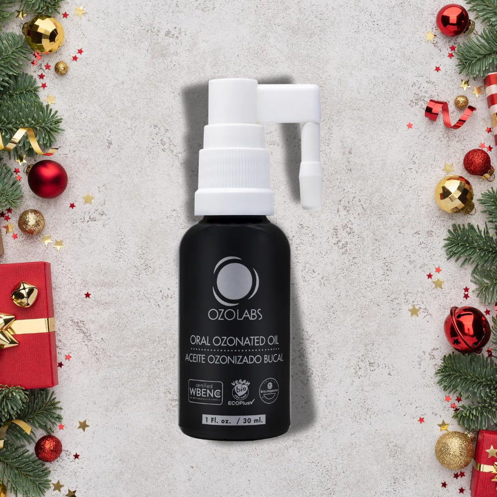 OZOLABS 30ml bottle shows compact size for travel-ready oral care