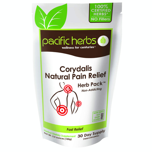 Pacific Herbs Corydalis 10-1 concentrated granules in a compact bottle for versatile relief