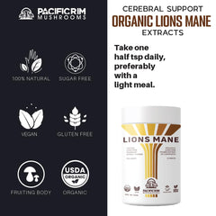Pacific Rim label with organic certification and lab results.