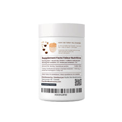 Close-up of Turkey Tail powder texture showing rich antioxidant appearance.
